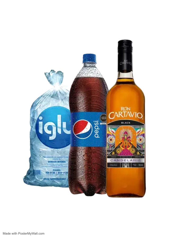 RON CARTAVIO BLACK 1LT + PEPSI 2LT + HIELO IGLU 1.5KG SKU 321654